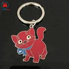 Business Gift customized metal silver cat shape keychain/cat keyring/cat key holder
