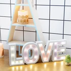 Wholesale decoration wood led home love light up letter lights small words night light for gift