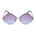 Custom colorful Metal alloy frame rimless Sunglasses