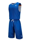 2018-2019 latest design reversible basketball jerseys blue and white color basketball uniforms with team name customized OEM