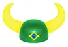 Mini Plastic Football Supporter Helmet With Brazil Flag Design Flag Helmet
