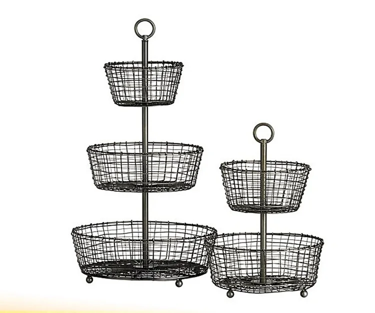 hot selling New high quality Kitchen metal wire vegetable fruit stand storage basket