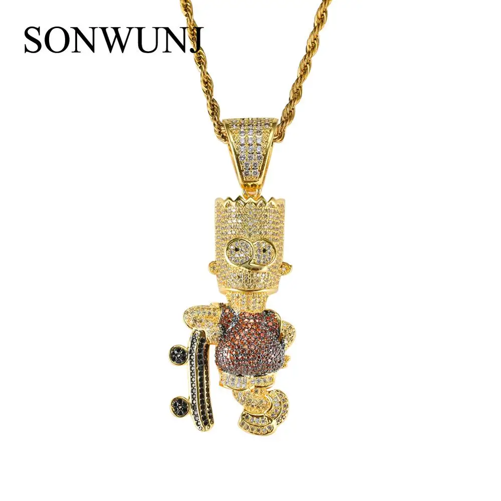 Hip Hop Cartoon Skateboard Necklace Pendant Men Jewelry AAA Cubic Zircon Necklace Jewelry For Gift Party CN006
Hip Hop Cartoon Skateboard Necklace Pendant Men Jewelry AAA Cubic Zircon Necklace Jewelry For Gift Party CN006