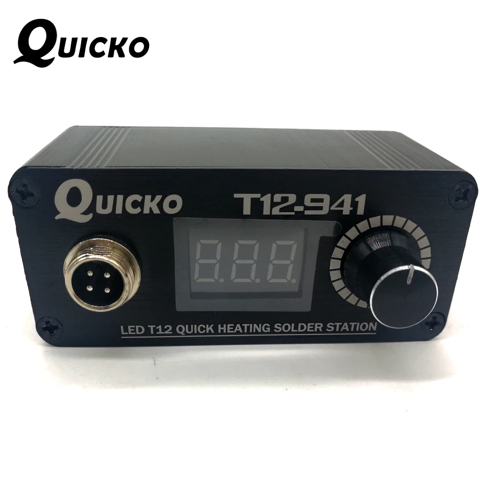 QUICKO MINI T12-941 LED soldering station electronic welding iron New DC Version Portable T12  Digital  Iron no power adpater best soldering iron for electronics