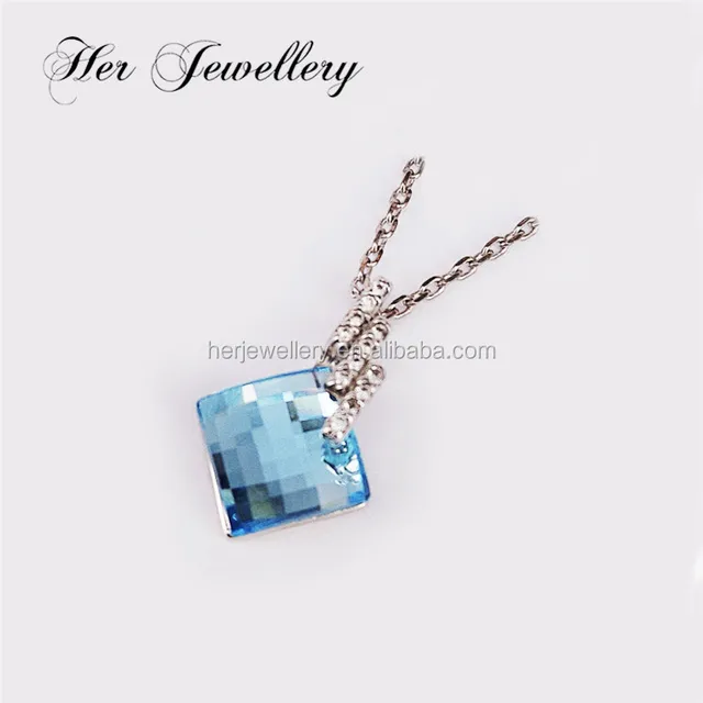 her jewellery 2017 square shape fancy crystal womens pendant