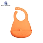 Adjustable Easy Wipe Clean Roll Up Eco Friendly Silicon Baby Waterproof Newborn Bib