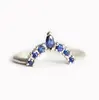 Marquise Cutting Blue Sapphire Diamond Rings 925 Stamp