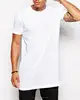 New Style Mens Clothing 100% Pure Cotton White Long Line T Shirt Men T-shirt Blank Custom