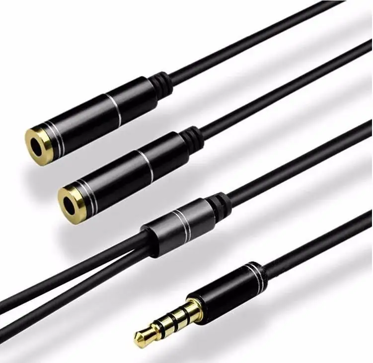 high quality Audio 3.5mm Male to Dual Female Headphone Microphone Speaker Connector Plug 1 to 2 Y Splitter Adaptor Cable - ANKUX.COM