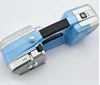 Hand battery powered poly steel strapping combination tool