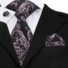 Hand Make High Quality Black Pink Floral Mens 100% Silk Ties