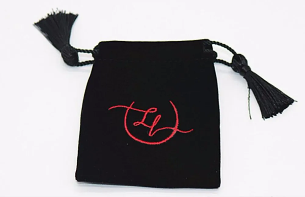custom logo large jewelry/gift velvet suede flap pouch, velvet