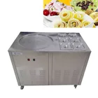 Fried frozen yogurt / Soft ice cream machine / flat round pans fry roll ice cream machine
