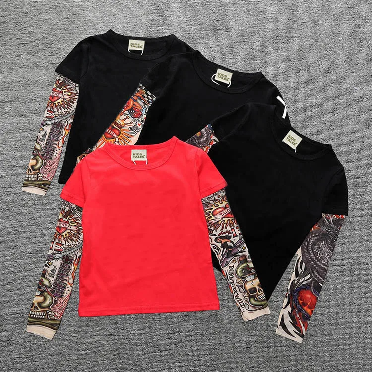 China Factory Price Cool Children Tatoo Sleeve T shirt Trendy Kids Long Sleeve Splice Clothes
China Factory Price Cool Children Tatoo Sleeve T shirt Trendy Kids Long Sleeve Splice Clothes