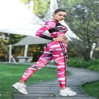 2019 Camouflage Yoga Leggings and Crop Top 2 Piece Wear Sport Athletic Gym Fitness Pants For Women Ladies Femme Wholesale
