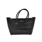 Pure color simple style high quality pu shoulder leather bag