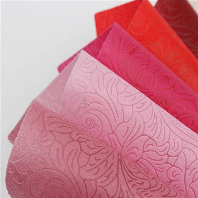 3D Embossed Non woven Fabric 100% PP sunflower for wrapping Flower