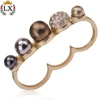 RLX-00299 2018latest wholesale three finger CCB ring simple design finger rings rhinestone rings jewellery