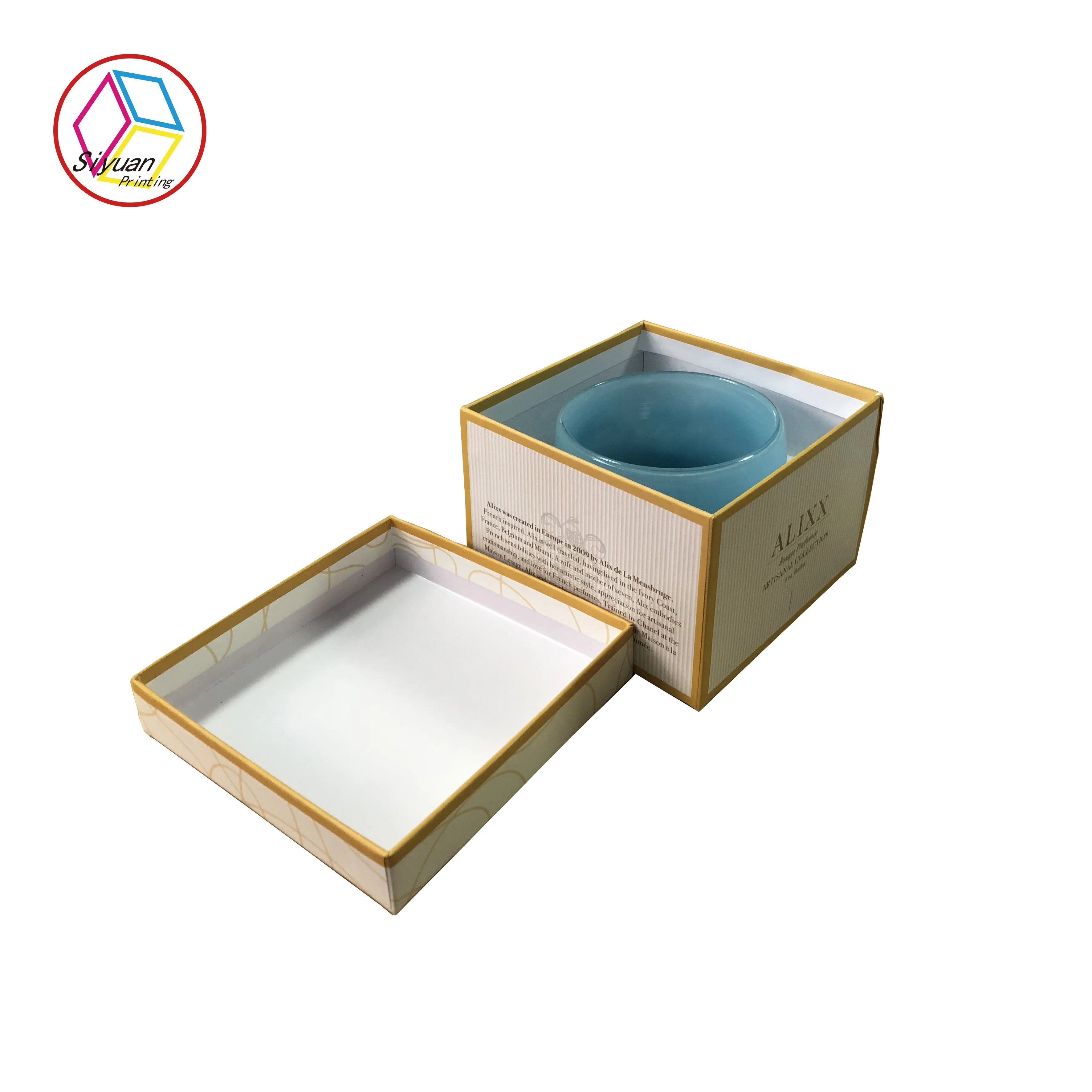 Custom wholesale luxury  logo lid candle boxes packaging  for candles packaging