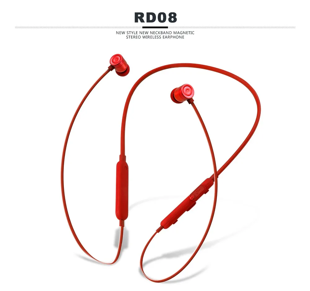 2018 bulk buy high quality earphones cuffie neckband RD08 with super bass auriculares - ANKUX.COM