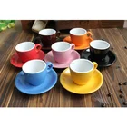 6 espresso cups & saucers assorted colours for oem design