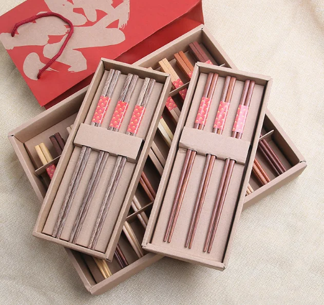 chinese new year bamboo chopstick gift box set