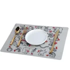 Cute Silicone Round Table red and grey table mats placemats
