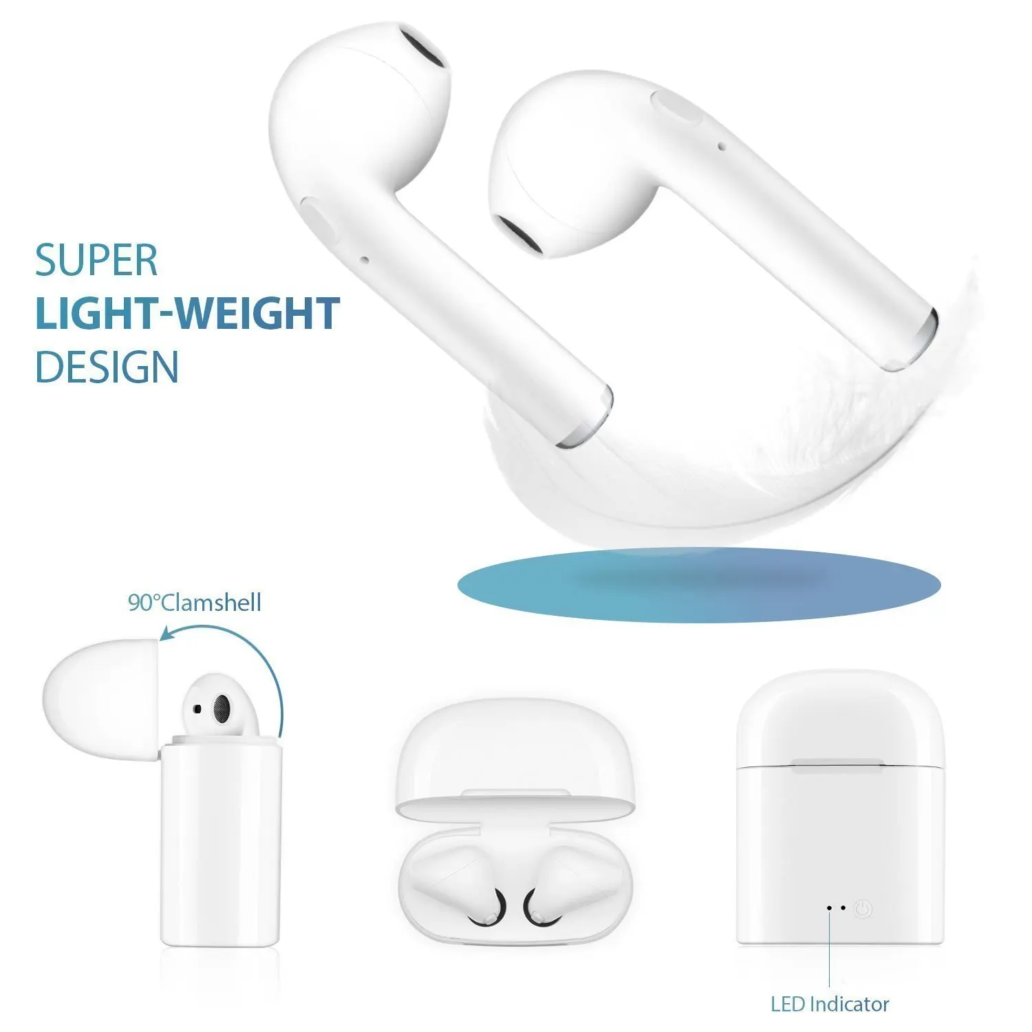 Handfree mini wireless earbuds blue tooth headphone with portable charging case for i7/i8/i9 mobile phone - ANKUX.COM