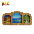 European style personalized epoxy plywood magnetic photo frame fridge magnet