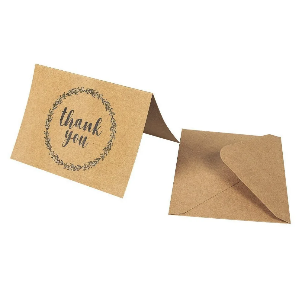 high quality raw material 120pcs brown craft paper greetings
