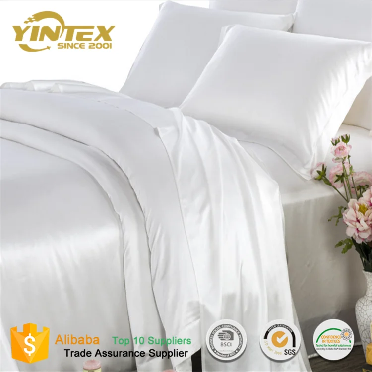 European Style Silk Floss Satin Bedding Sets White Duvet Cover