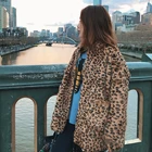 Hot selling women winter pink fur coat clothing animal Leopard print rabbit fur coats