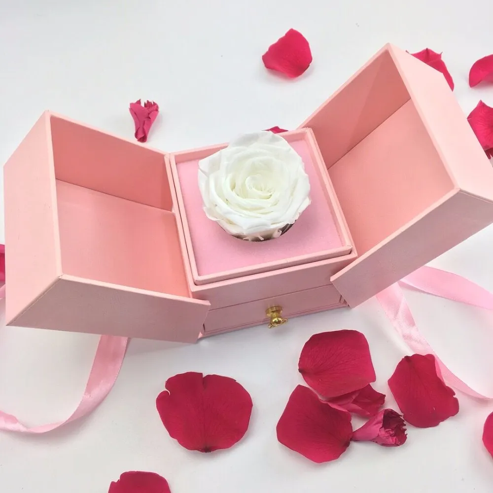 souvenir gift red white black preserved rose for wedding