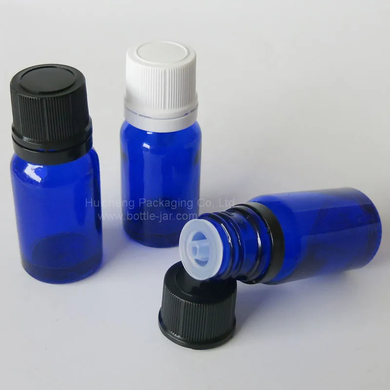 High quality 10ml cobalt blue glass hair oil bottle with orifice reducer