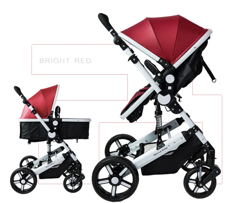 Baby Stroller 3 In 1 With Aluminum Alloy Frame / Folding Baby Pram