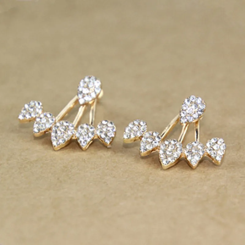 

New Pearl Heart Crystal Flower Leaf Angel Wings Geometry Stud Earrings For Women Statement Ear Jewelry Wholesale