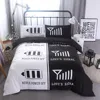 Queen Size Black/White Lovers Designs Fit Yong Mans Life Nice Price Comfortable 3D Bedding Set