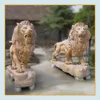 Large outdoor stone animal sculpture marble statue lions for sale