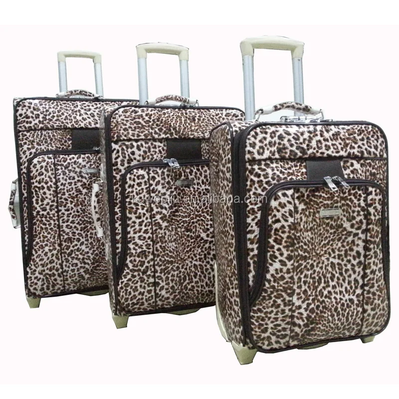 Imprimé Animal léopard valise 3-pièces spinner Bagages Debout Ensemble
