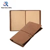 High quality light brown real leather daily travel journal with elastic band