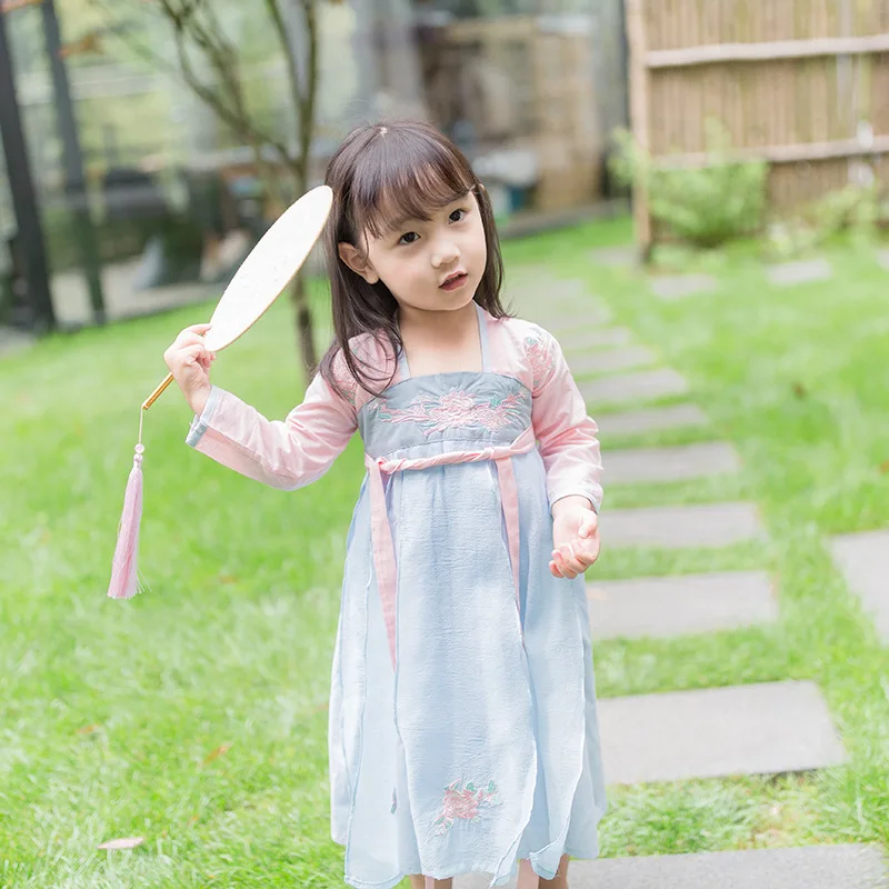 Spring Autumn Chinese style flower embroidery Han Chinese clothing long-sleeved girl dress, As picture
Spring Autumn Chinese style flower embroidery Han Chinese clothing long-sleeved girl dress, As picture