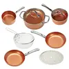 Copper Chef Cookware 9-Pc. Round Pan Set Aluminum Steel With Ceramic Non Stick Coating