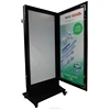 double side outdoor standing led light box with strong carriage wheels