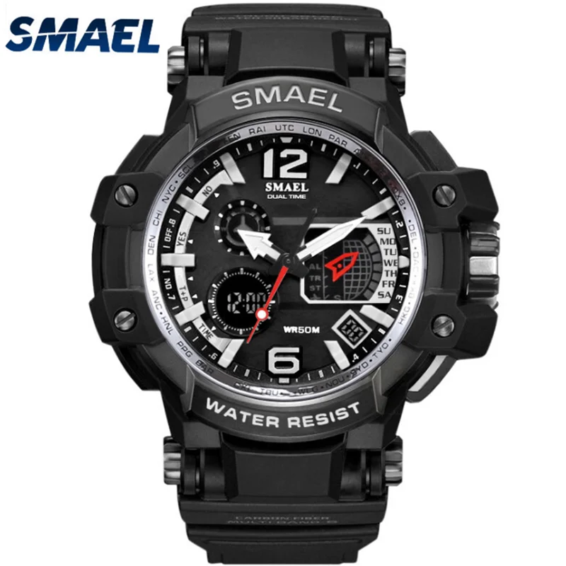 SMAEL Fashion Men Sport Quartz Digital Watch Water Resistant Wrist Watch Multifunction Dual Time Watch, Red;rose gold;white;blue;green;gold;silver
SMAEL Fashion Men Sport Quartz Digital Watch Water Resistant Wrist Watch Multifunction Dual Time Watch, Red;rose gold;white;blue;green;gold;silver