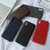 For iPhone X leather mobile phone cases, hot sale high quality phone cover weaving lines hard pu leather case for iphone X