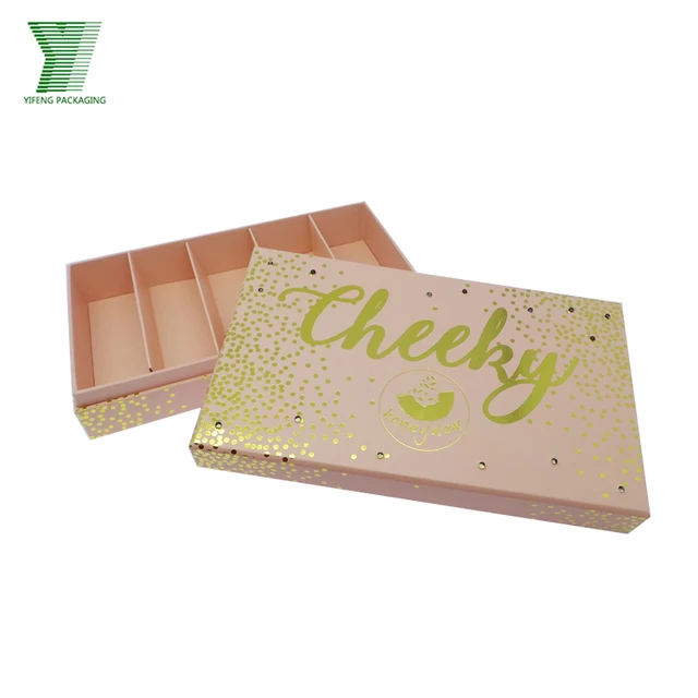 design handmade paper pink led light gift box with foam insert