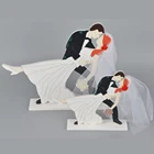 Wholesale MINI Bride and Groom Figurine Wedding Events Flower Decorations Resin Wedding Doll Cake Topper