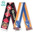 Factory directly printing football casual mens scarf knitting pattern ,soccer scarves for sale