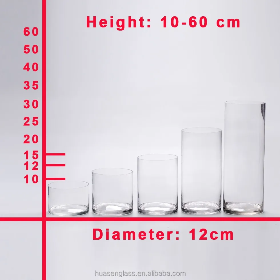 Factory Price Tall Liquid Glass Candle Holders Recycled Glass Cylinders For Candle