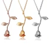 The manufacturer wholesales the metal rose shape necklace, rose necklace